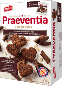 PRAEVENTIA BISCUITS CHOCOLAT NOIR 210G