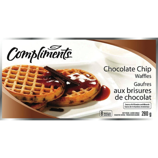 COMPLIMENTS WAFFLES CHOCOLATE CHIP 8PK 280 G