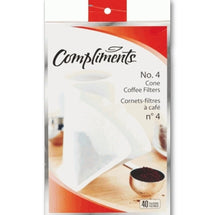 COMPLIMENTS COFFEE FILTER CONE #4 40 A