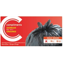 COMPLIMENTS, GARBAGE BAGS 74L, 10 UNITS