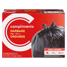 COMPLIMENTS, LARGE GARBAGE BAGS 74L, 40 UNITS