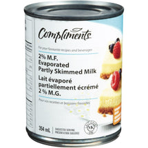 COMPLIMENTS EVAPORATED MILK 2% SKIMMED PART 354 ML