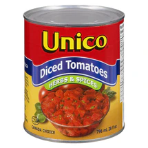 UNICO TOMATO HERBS AND SPICES, DICED 796 ML