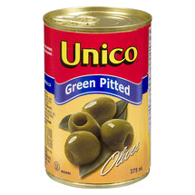 UNICO GREEN OLIVES PITTED 375 ML