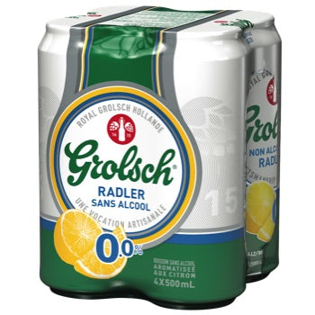 GROLSCH, LEMON RADLER 0.0% ALCOHOL FREE, 4X500 ML