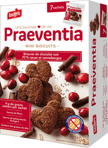 PRAEVENTIA DARK CHOCOLATE AND CRANBERRY BISCUITS 210G