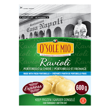 O'SOLE MIO, PORTOBELLO RAVIOLI AND CHEESE, 600 G