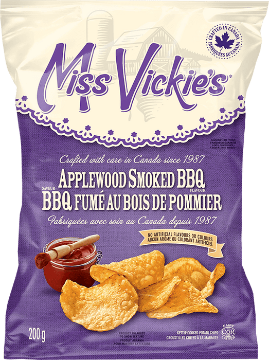 MISS VICKIE'S, APPLEWOOD SMOKED BBQ CHIPS, 200 G