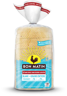 BON-MATIN, WHITE BREAD WITH WHOLE GRAINS, 595G