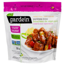 GARDEIN, BITE-SIZE PIECES OF SWEET AND SOUR VEGGIES AND PORK, 255G