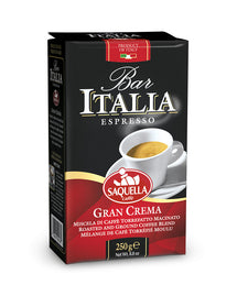 SAQUELLA, GROUND GRAN CREMA ESPRESSO COFFEE, 250 G