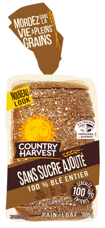 COUNTRY HARVEST, 100% SUGAR FREE WHOLE WHEAT, 600G