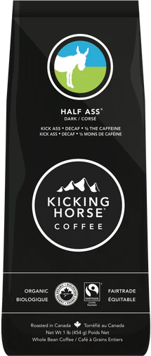KICKING HORSE COFFEE, HALF ASS FULL-BODIED COFFEE BEANS, 454 G