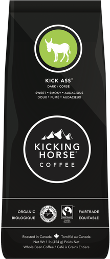 KICKING HORSE COFFEE, KICK ASS FULL-BODIED COFFEE BEANS, 454 G