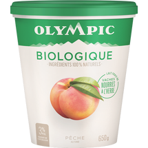 OLYMPIC, ORGANIC YOGURT 3% PEACH, 650 G