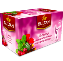 SULTAN, SILHOUETTE TEA WITH CHERRY STEM HIBISCUS ANISEED MINT AND LIQUORICE, 20 UNITS