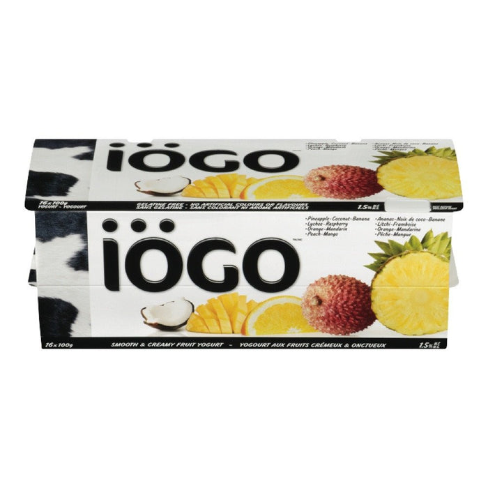 IOGO YOGOURT TROPICAL FOUR FLAVORS 1.5% 16x100 G