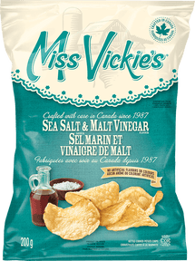 MISS VICKIE'S, PATATAS FRITAS CON SAL MARINA Y VINAGRE DE MALTA, 200 G