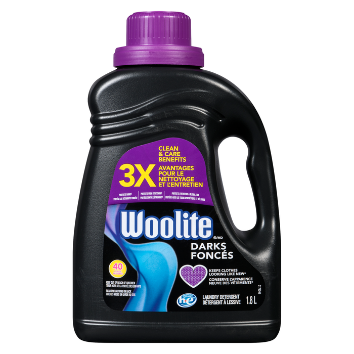 WOOLITE FONCÉS, DÉTERGENT À LESSIVE, 40 BRASSÉES 1.8L