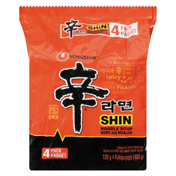 NONG SHIM, SOUPE NOUILLE ASST 4UN 480 G