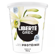 LIBERTÉ, YOGOURT GREC 0% VANILLE, 750 G