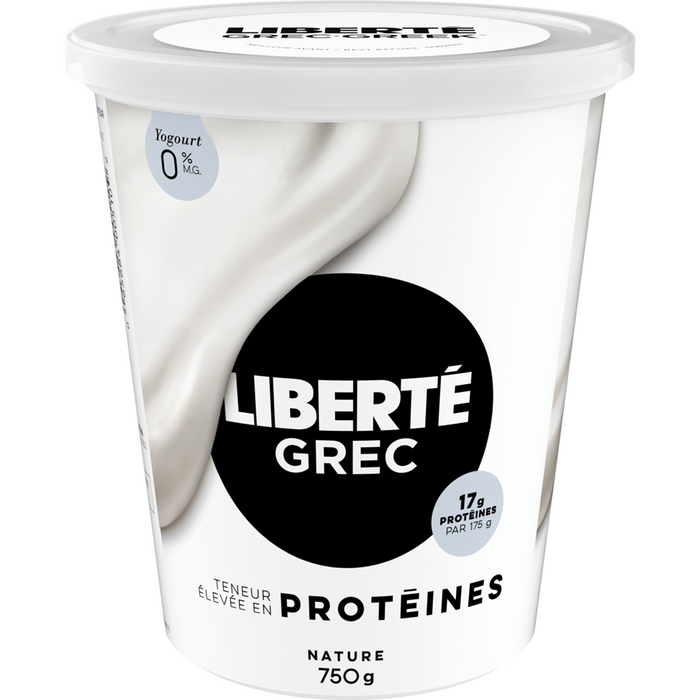 LIBERTÉ, YOGOURT GREC NATURE 0%, 750 G