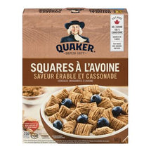 QUAKER SQUARES CEREAL OATS MAPLE BROWN SUGAR, 500 G