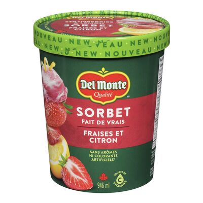 DEL MONTE, SORBET FRAISE ET CITRON, 946ml