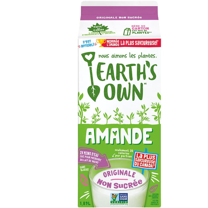EARTH'S OWN, UNSWEETENED ALMOND DRINK, 946 ML