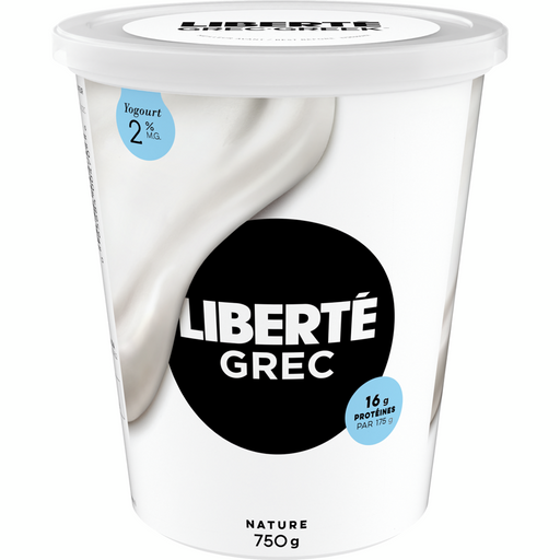 LIBERTÉ NATURAL GREEK YOGURT, 2%, 750 G