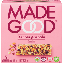 MADE GOOD, BARRES GRANOLA FRAISE, 5X24G