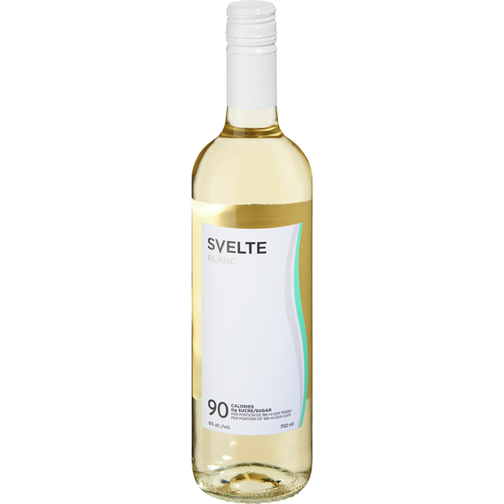 SVELTE, VIN BLANC 90 CALORIES 0 SUCRE, 8%, 750ML