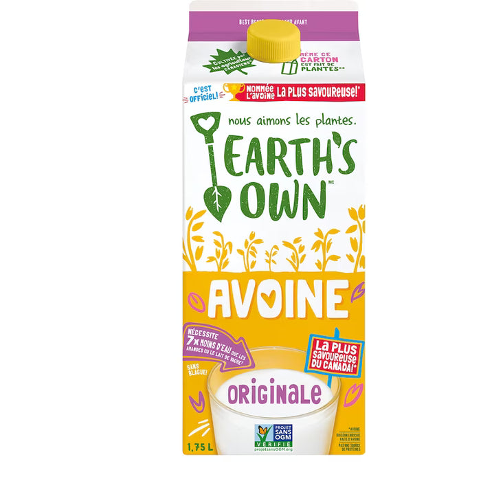 EARTH'S OWN, ORIGINAL UNSWEETENED OAT DRINK, 1.75L