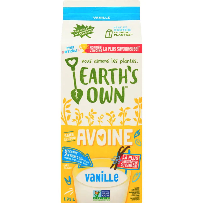 EARTH'S OWN, BOISSON D'AVOINE VANILLE, 1.75L