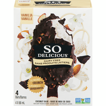 SO DELICIOUS, FROZEN DESSERT COCONUT &amp; ALMOND BARS, 4X68 ML