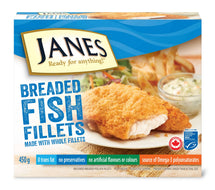 JANES, BREADED FISH FILLETS, 450G