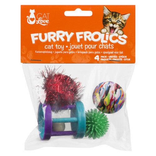 CATLOVE, FURRY FROLICS JOUET POUR CHATS, 4 UNITÉS