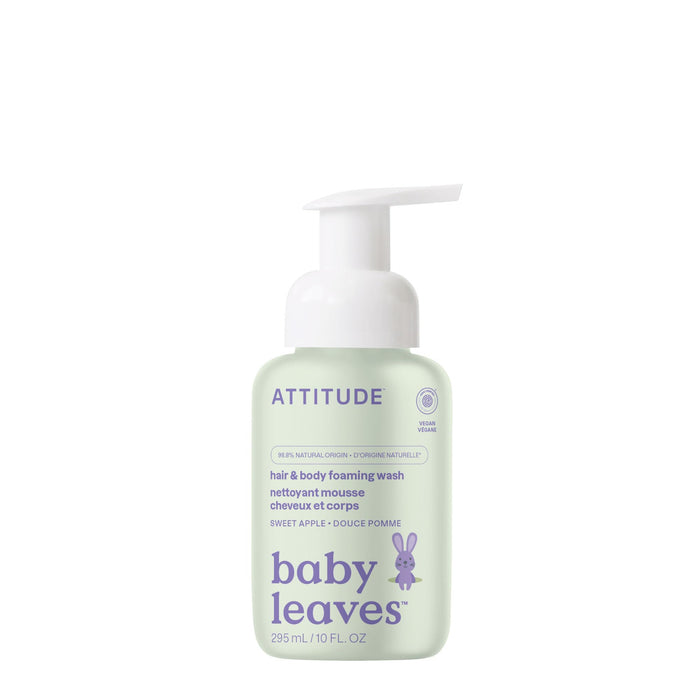 ATTITUDE, BABY LEAVES NETTOYANT MOUSSE DOUCE POMME, 295 ML
