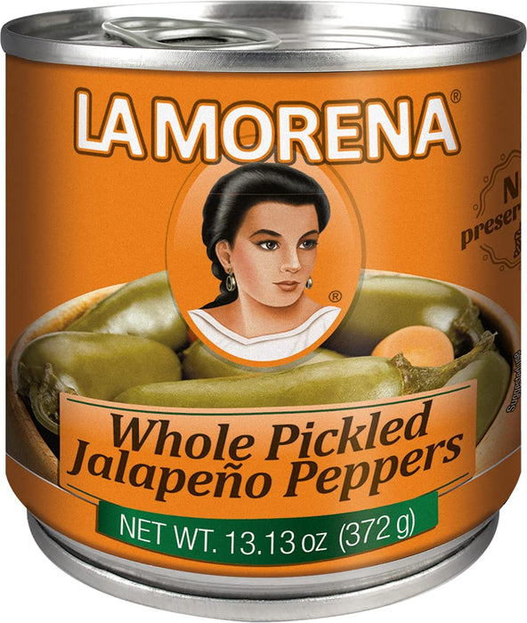 LA MORENA, PIMENTS JALAPENOS VERTS ENTIERS MARINÉS, 372 ML