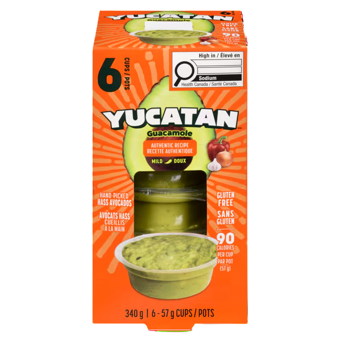 YUCATAN, GUACAMOLE DOUX MINI GOBLETS 6x57G