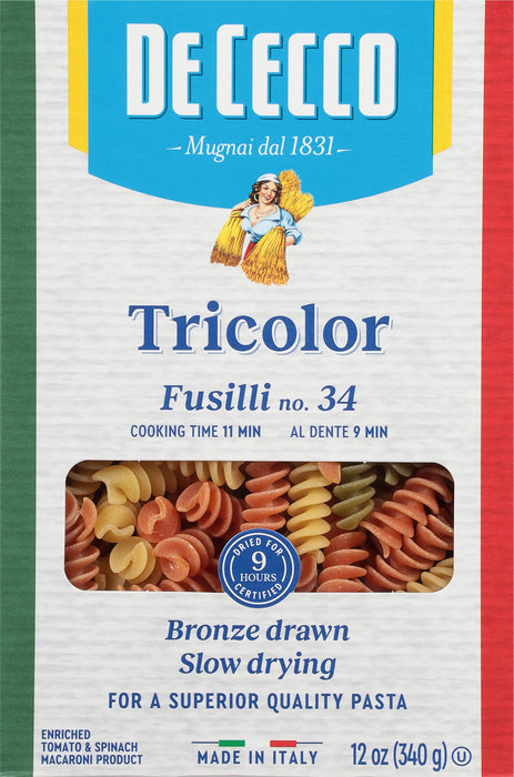 DE CECCO, FUSILLI NO34 TRICOLORE, 340 G