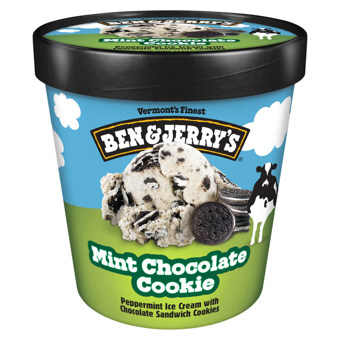 BEN & JERRY'S, CRÈME GLACÉE MENTHE ET BISCUIT CHOCOLAT 473 ML