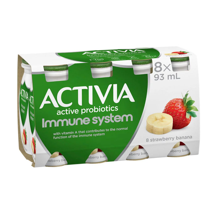 ACTIVIA,YOG DRINK STRAWBERRY BANANA 8X93 ML