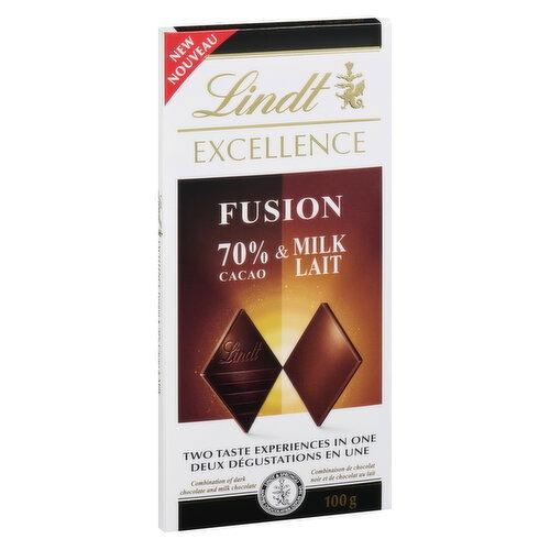 LINDT EXCELLENCE 70% & CHOCO LAIT 100 G