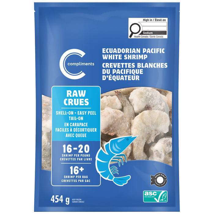 COMP CREVETTES BLANCHES CRUES 454G