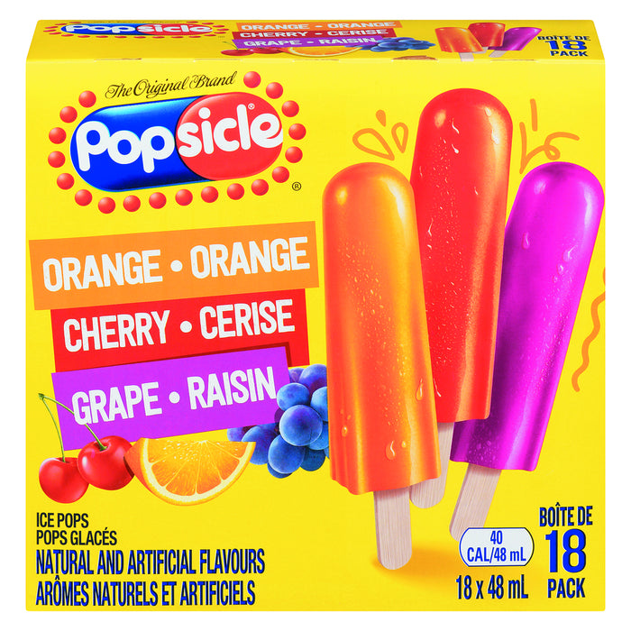 POPSICLE ORANGE,CERISE, RAISIN 18x48 ML