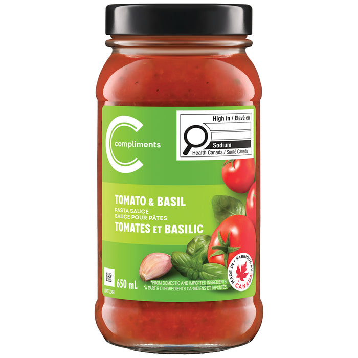 COMP SAUCE PATES TOMATE BASILIC 650ML