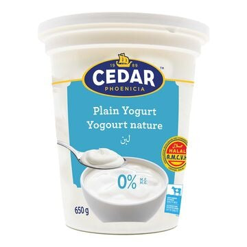 CEDAR YOGOURT HALAL 0% 650G