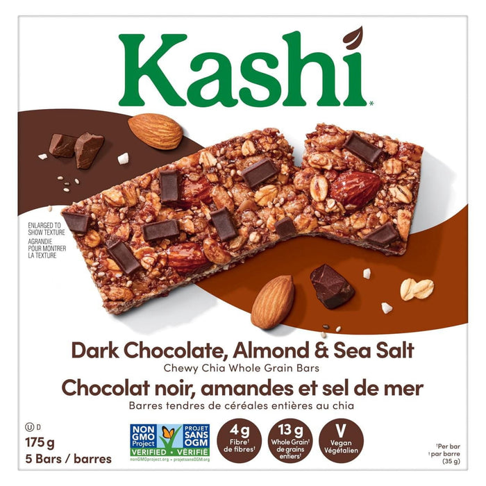 KASHI BARRES CHOCO. NOIR AMAN. SEL. 175g