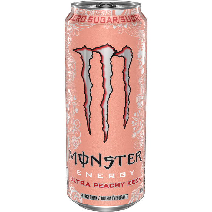 MONSTER ENERGY BOIS. ENERGIE ULTRA PECHE ZERO SUCRE 473Ml